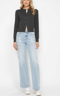 JUDY BLUE LIGHT WASH CARGO JEANS