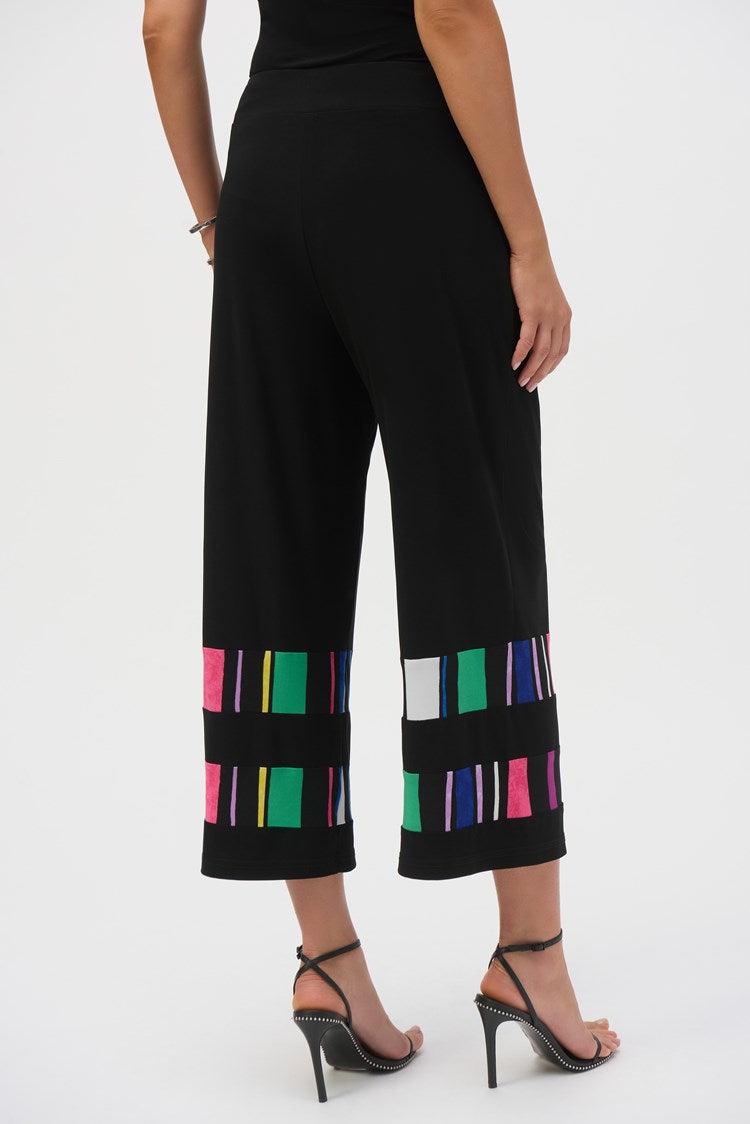 JOSEPH RIBKOFF SILKY KNIT STRIPE PRINT PANT