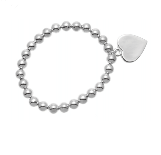 MERX BRACELET W BALL & HEART DROP