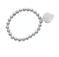 MERX BRACELET W BALL & HEART DROP
