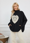 ORANGE PULLOVER LACE HEART