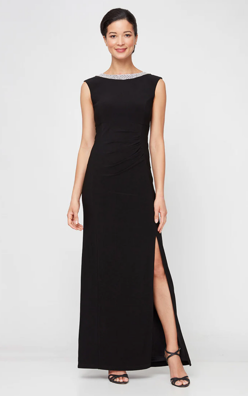 ALEX GOWN RHINESTONE NECK