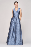 KAY UNGER TEXT JAQUARD GOWN