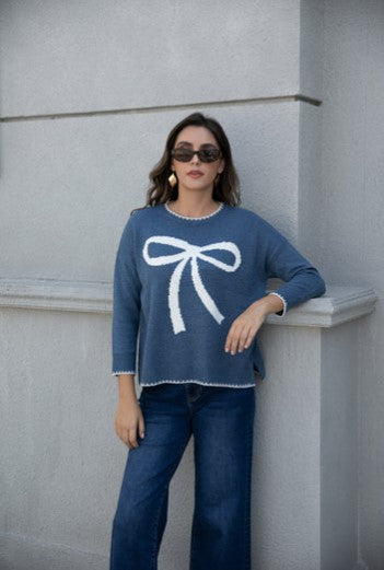 ORANGE SWEATER BOW IVY
