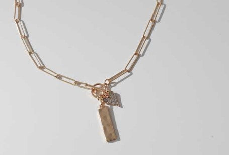 MERX NECKL PAPAERCLIP BAR AND HEART