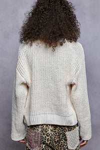 POL CARDIGAN FLWER BTNS