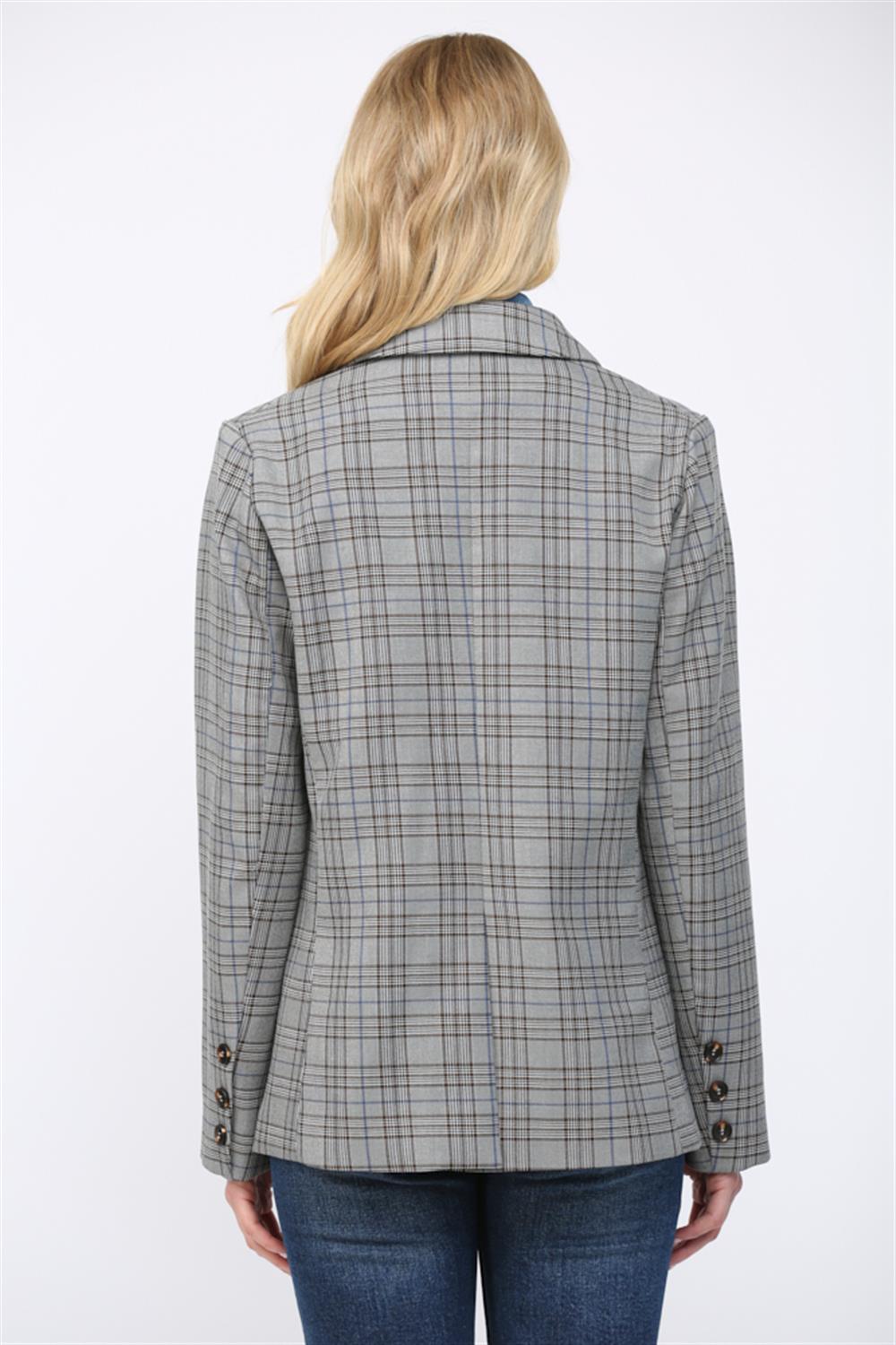 FATE BLAZER DENIM PLAID
