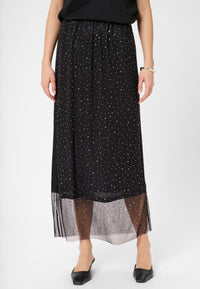 KAFFE MESH MIDI SMALL STUDS SKIRT