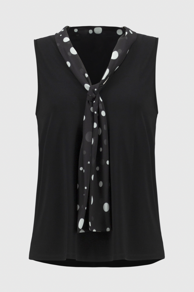 RIBKO TOP COWL POLKADOT