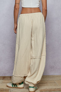 POL  WIDE LEG GAUZE JOGGER