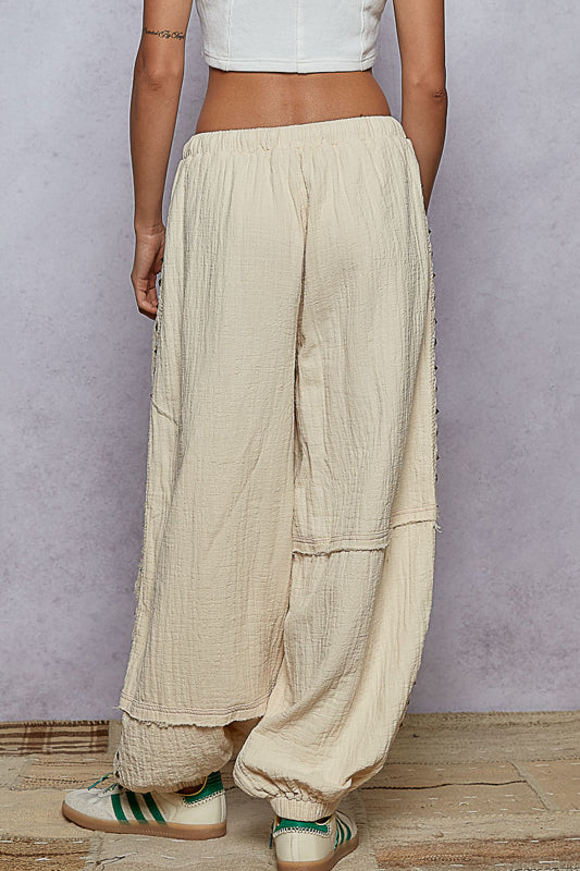 POL  WIDE LEG GAUZE JOGGER
