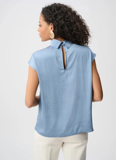 RIBKO TOP RECYCLED SATIN TURTLENECK