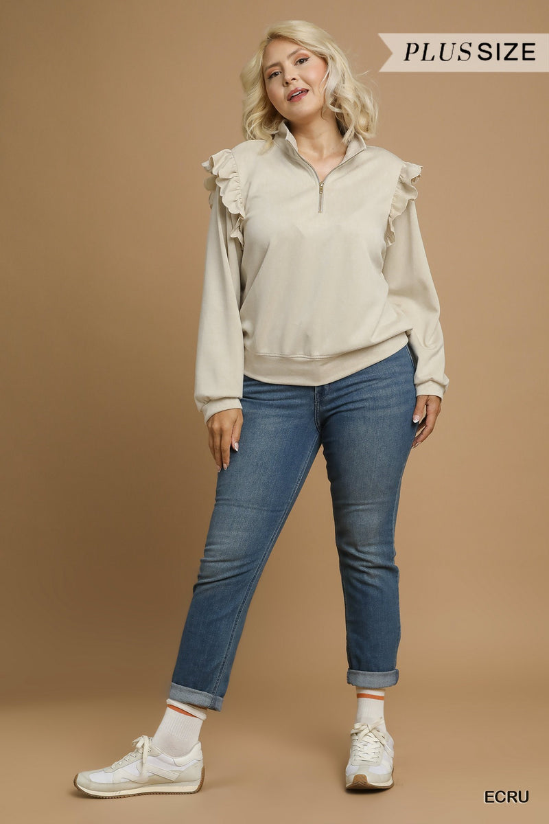 UM  1/3 ZIP PULLOVER RUFF