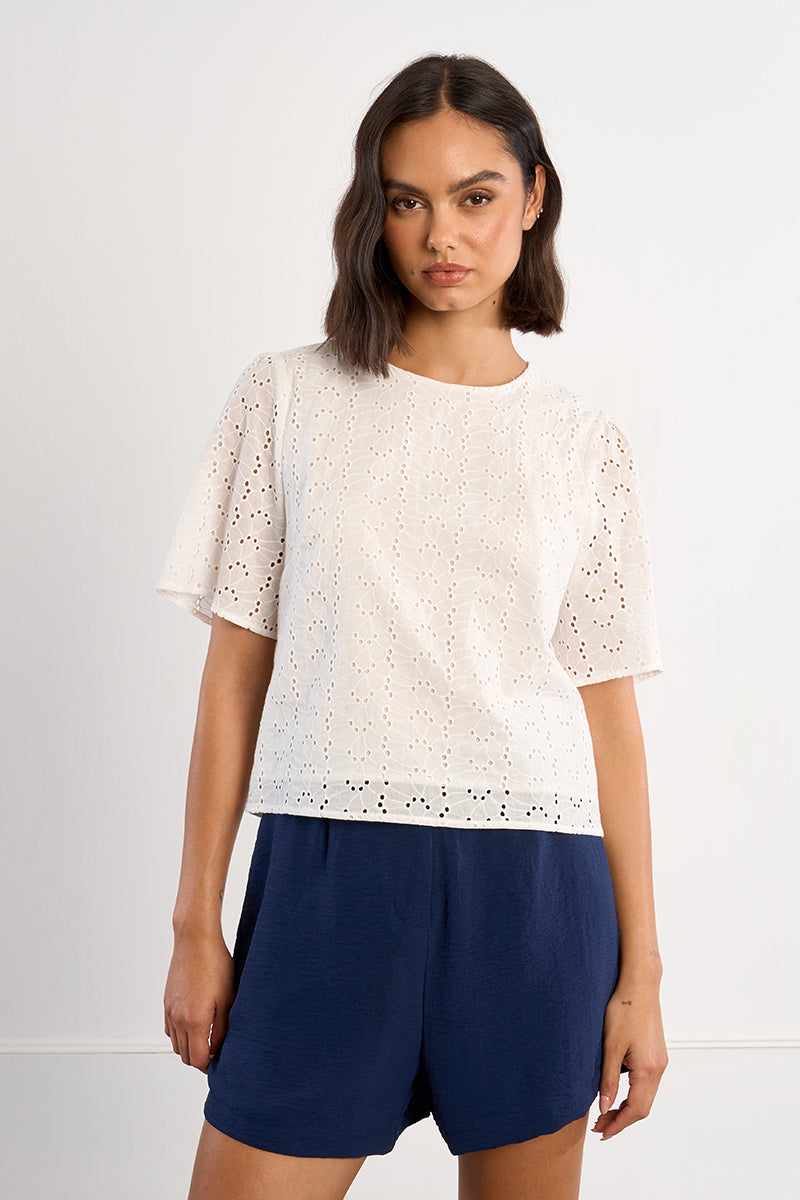 MOLLY BLOUSE S/S ROUND NECK
