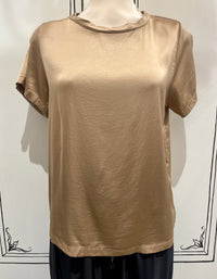 SHORT SLEEVE SATIN TOP