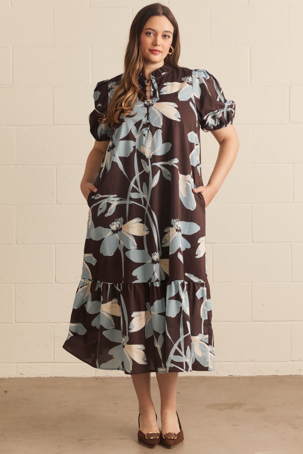 FLORAL PUFF SLEEVE DRESS
