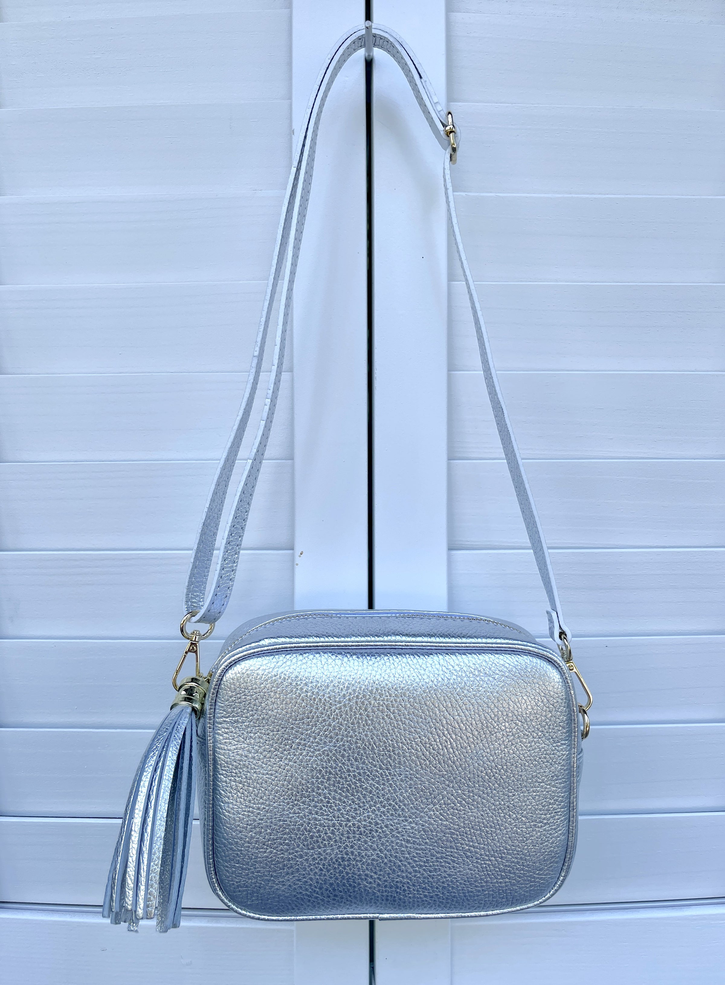 ITALIAN LEATHER RECTANGLE WITH TASSEL BAG