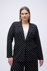 JOSEPH RIBKOFF SILKY POLKA DOT BLAZER