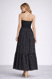 CLASSIC POLKA DOT MESH TUBE MAXI DRESS