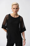 JOSEPH RIBKOFF MESH SILKY KNIT TOP