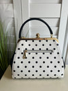 POLKA DOT BAG W BOW TOP HANDLE
