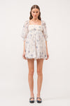 SOFIE DRESS MINI FLRL PRNT BBL HEM