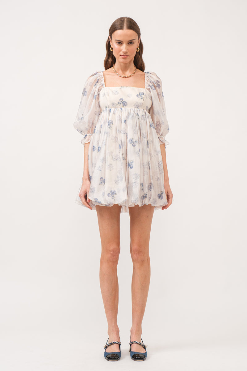 SOFIE DRESS MINI FLRL PRNT BBL HEM