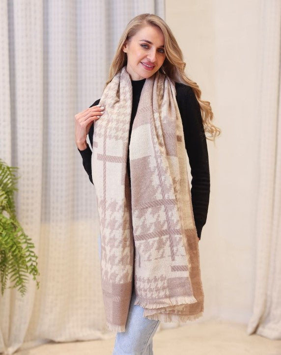 WELL SCARF BLANKET HOUND PLAID