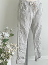 FASHION JOGGER SATIN RHINESTONE STRIPE