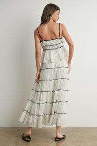 TIERED RUFFLED FLOWY MAXI TIE FRONT SKIRT