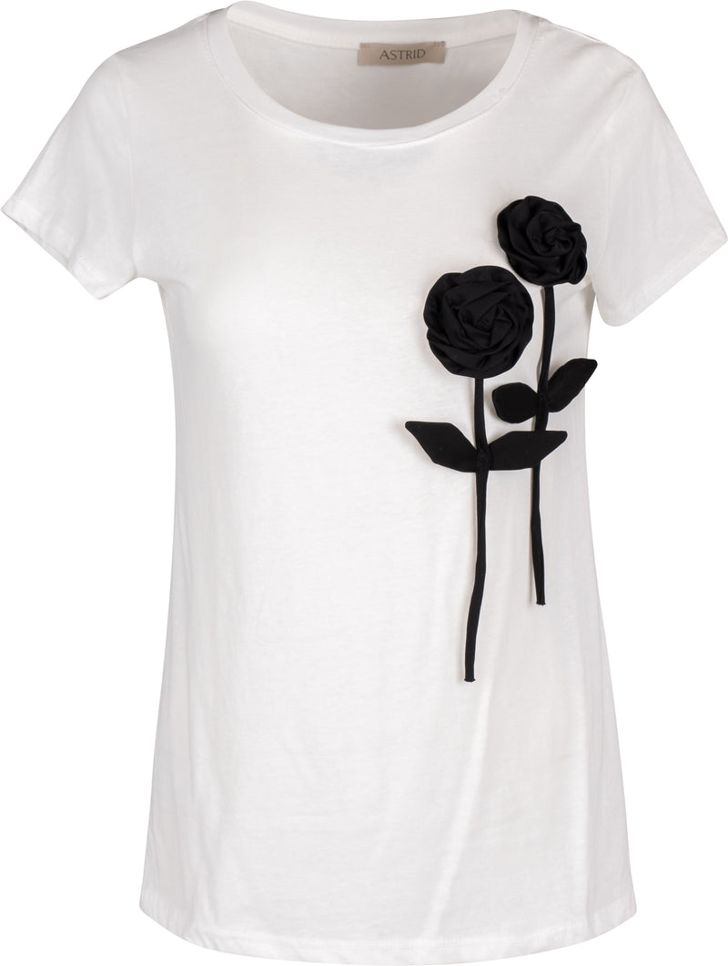 ASTRID TSHIRT WITH 3D FLOWER