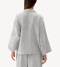 STRIPED CRINKLE BLOUSE