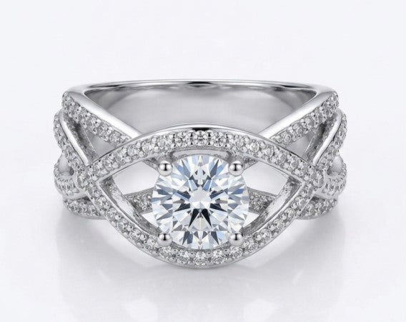 EVERSHINE RING SINGLE ROUND STONE ETERNITY