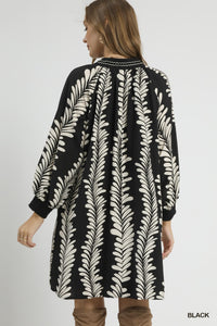 UM DRESS PUFF SLV PRINTED