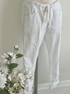 FASHION JOGGER SATIN RHINESTONE STRIPE