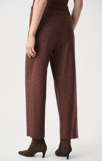RIBKOFF PANT SEQUIN KNIT DRAWSTRING CULOTTES