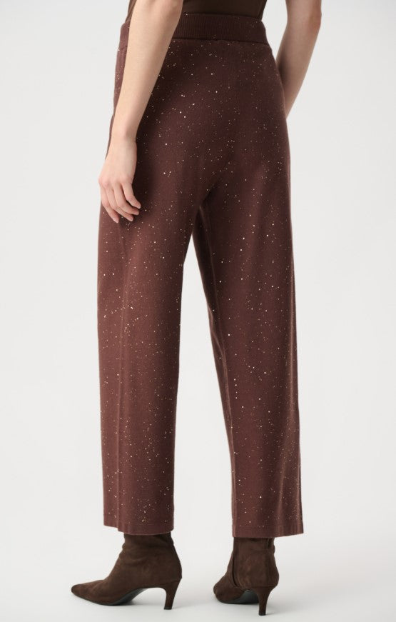 RIBKOFF PANT SEQUIN KNIT DRAWSTRING CULOTTES