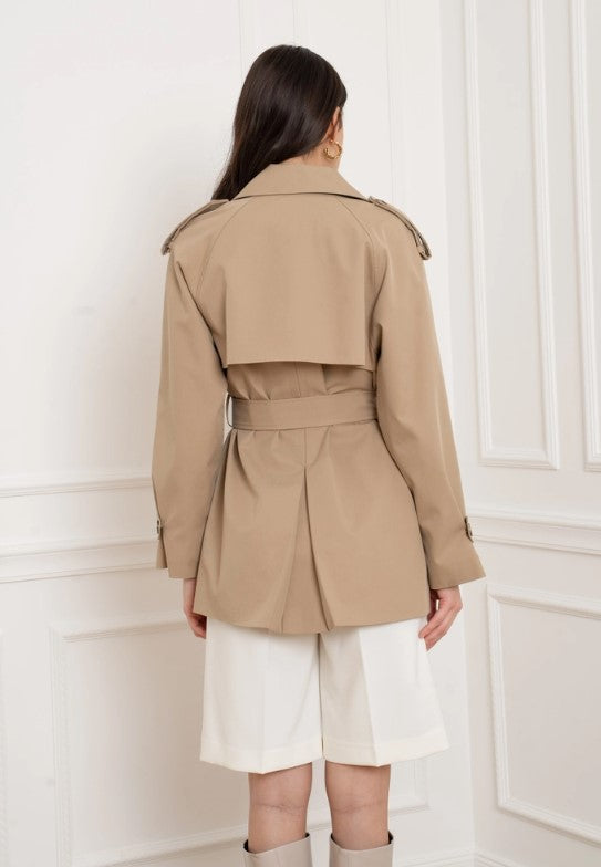 ATTENTIF COAT MID LENGTH TRENCH BELTED