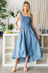 KNIT TOP PARACHUTE SKIRT DRESS