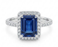 EVERSHINE RING EMERALD CUT STONE PAVE