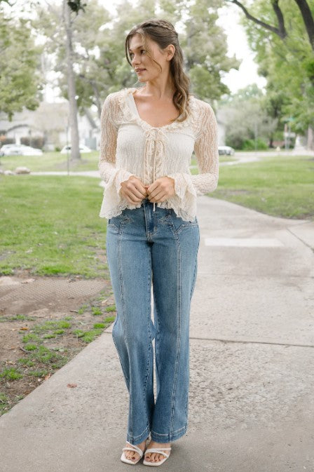 JUDY JEANS HI RIS WD LEG STARRY FLAIR
