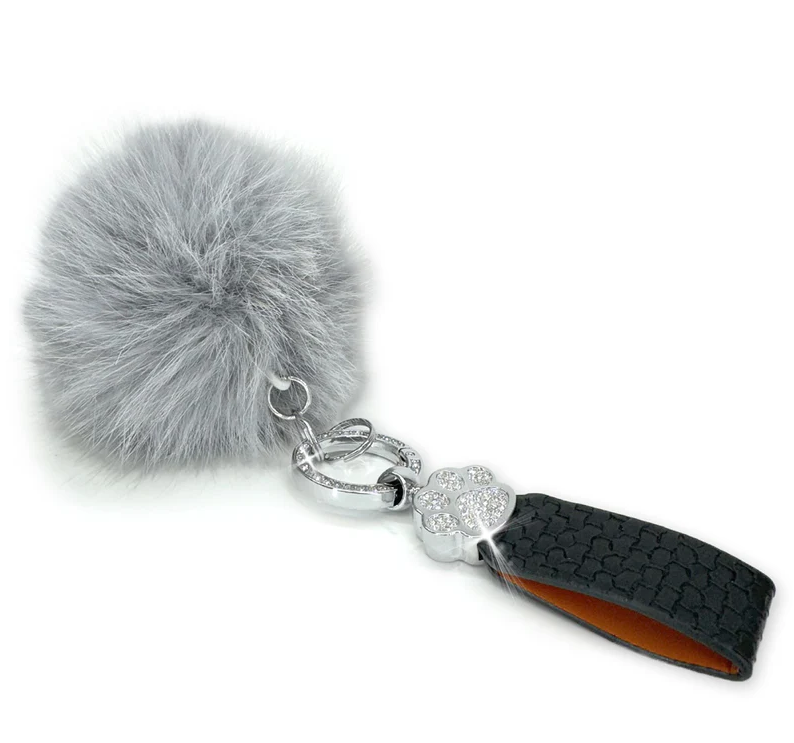 JACQUELINE KENT FAUX FUR POM POM KEYCHAIN