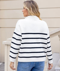 ORANGE SWEATER DENIM PATCH KNIT ZIP UP CARDI