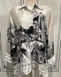 2 PIECE SET - 3/4 SLEEVE BUTTON UP WITH PULL ON PANTS