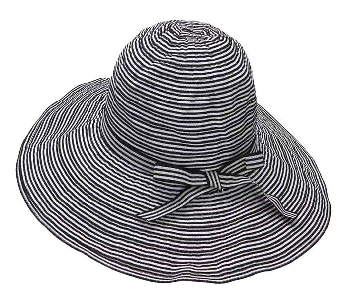 SHAPEABLE STRIPED RIBBON HAT