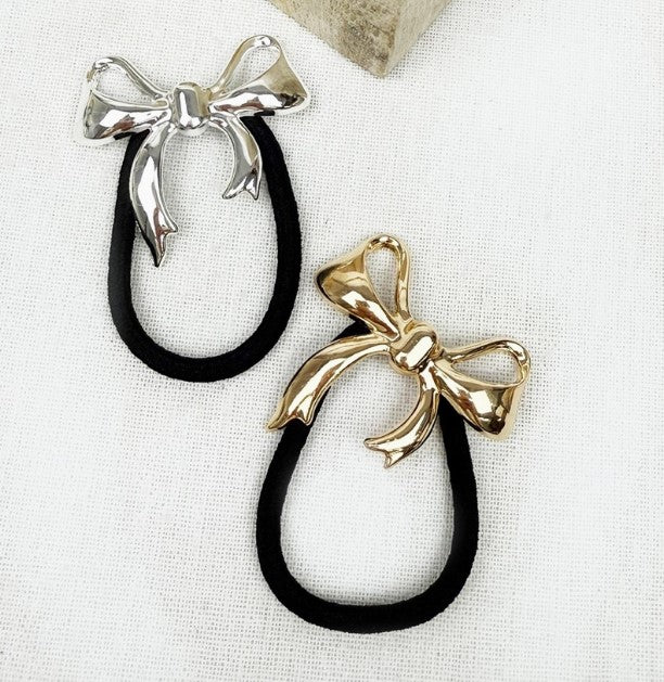 LOVE HAIRTIE MTL BOW PONYTAIL