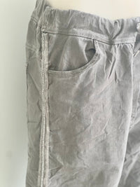FASHION JOGGER SATIN RHINESTONE STRIPE