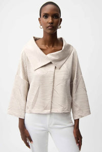 JOSEPH RIBKOFF PLEATED BOXY JACKET