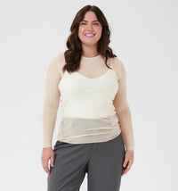 KAFFE CURVE SHEER MESH TOP