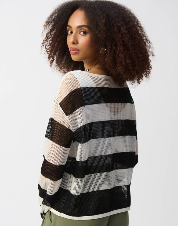 JOSEPH RIBKOFF STRIPED KNIT PULLOVER